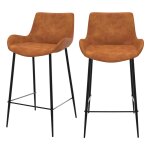 Lot de 2 chaises pour lot central 65 cm en cuir synthtique camel