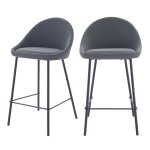 Lot de 2 chaises pour lot central 65 cm en cuir synthtique gris