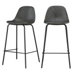 Lot de 2 chaises pour lot central 65 cm en cuir synthtique gris