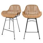 Lot de 2 chaises pour lot central 65 cm en rsine tresse naturelle