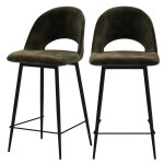 Lot de 2 chaises pour lot central 65 cm en velours vert