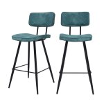 Lot de 2 chaises pour lot central 66 cm en cuir synthtique bleu