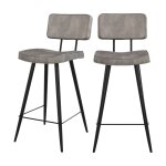 Lot de 2 chaises pour lot central 66 cm en cuir synthtique gris