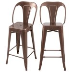 Lot de 2 chaises pour îlot central 67 cm en métal cuivre Lot de 2 chaises pour îlot central 67 cm en métal cuivre