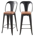 Lot de 2 chaises pour lot central 68 cm noires et marron