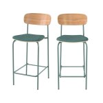 Lot de 2 chaises pour lot central en tissu bleu canard 65 cm