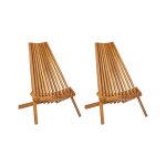 Lot de 2 chaises de jardin acacia marron