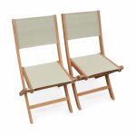 Lot de 2 chaises de jardin en bois gris Lot de 2 chaises de jardin en bois gris