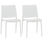 Lot 2 chaises de jardin empilables en plastique blanc