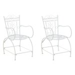 Lot de 2 chaises de jardin en métal blanc Lot de 2 chaises de jardin en métal blanc
