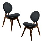 Lot de 2 chaises mdaillon tissu gris