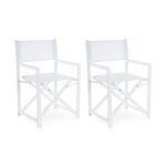 Lot de 2 chaises de metteur en scne pliables d'extrieur blanc