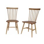 Lot de 2 chaises naturelles à barreaux en bois d'hévéa Lot de 2 chaises naturelles à barreaux en bois d'hévéa