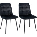 Lot 2 chaises avec pieds en mtal assise en velours noir