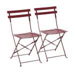 Lot de 2 chaises pliantes en acier pourpre