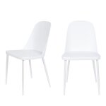 Lot de 2 chaises en rsine et mtal - blanc