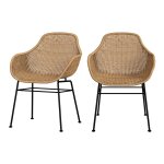 Lot de 2 chaises en rsine tresse naturelle