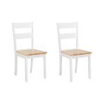 Lot de 2 chaises de salle à manger en bois blanc 45x89cm Lot de 2 chaises de salle à manger en bois blanc 45x89cm