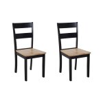 Lot de 2 chaises de salle à manger en bois noir 45x89cm Lot de 2 chaises de salle à manger en bois noir 45x89cm