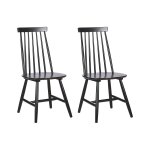 Lot de 2 chaises de salle  manger en bois noir 45x95cm