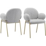 Lot de 2 chaises de salle  manger gris teddy