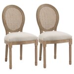 Lot de 2 chaises de salle  manger mdaillon style louis xvi beige