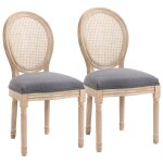 Lot de 2 chaises de salle  manger mdaillon style louis xvi gris