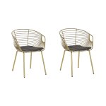 Lot de 2 chaises de salle  manger en mtal dor 60x79cm