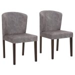 Lot de 2 chaises de salle à manger rembourrées en pu cappuccino Lot de 2 chaises de salle à manger rembourrées en pu cappuccino