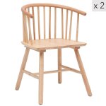 Lot de 2 chaises de salle � manger scandinaves en bois massif