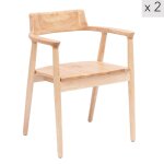 Lot de 2 chaises de salle  manger scandinaves en bois massif