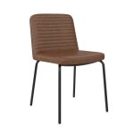 Lot de 2 chaises de salle à manger en simili cuir camel Lot de 2 chaises de salle à manger en simili cuir camel