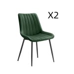 Lot de 2 chaises de salle  manger vert