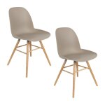 Lot de 2 chaises de table en polypropylene taupe Lot de 2 chaises de table en polypropylene taupe