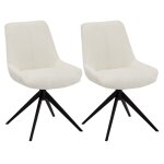Lot de 2 chaises en tissu boucl blanc