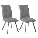 Lot de 2 chaises tissu coloris gris Lot de 2 chaises tissu coloris gris
