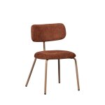 Lot de 2 chaises en tissu et m�tal - marron