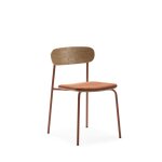 Lot de 2 chaises en tissu et métal - rouille Lot de 2 chaises en tissu et métal - rouille