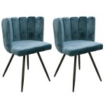 Lot de 2 chaises velours bleu