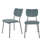 Lot de 2 chaises en velours côtelé gris Lot de 2 chaises en velours côtelé gris