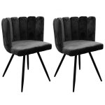 Lot de 2 chaises velours noir