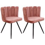 Lot de 2 chaises velours rose