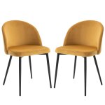 Lot de 2 chaises de visiteur design scandinave velours