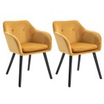 Lot de 2 chaises de visiteur style scandinave velours