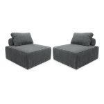 Lot de 2 chauffeuses pour canapé velours côtelé gris Lot de 2 chauffeuses pour canapé velours côtelé gris