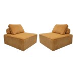 Lot de 2 chauffeuses pour canap velours ctel jaune