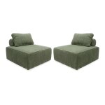 Lot de 2 chauffeuses pour canapé velours côtelé vert Lot de 2 chauffeuses pour canapé velours côtelé vert