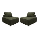 Lot de 2 chauffeuses pour canap velours ctel vert fonc