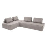 Lot de 2 chauffeuses 2 places pour canapé modulable gris clair Lot de 2 chauffeuses 2 places pour canapé modulable gris clair