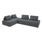 Lot de 2 chauffeuses 2 places pour canapé modulable gris foncé Lot de 2 chauffeuses 2 places pour canapé modulable gris foncé